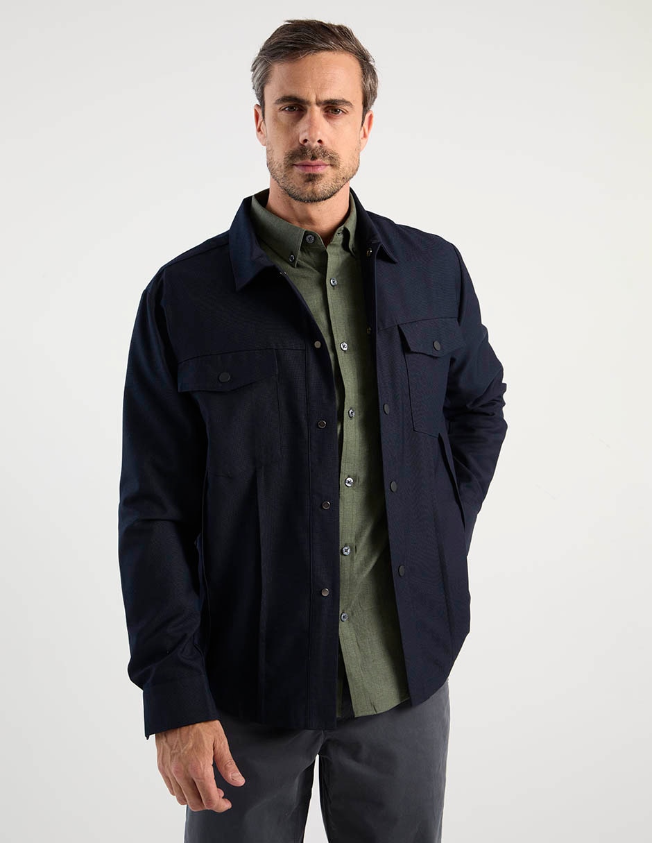 Sobrecamisa casual manga larga para hombre 2