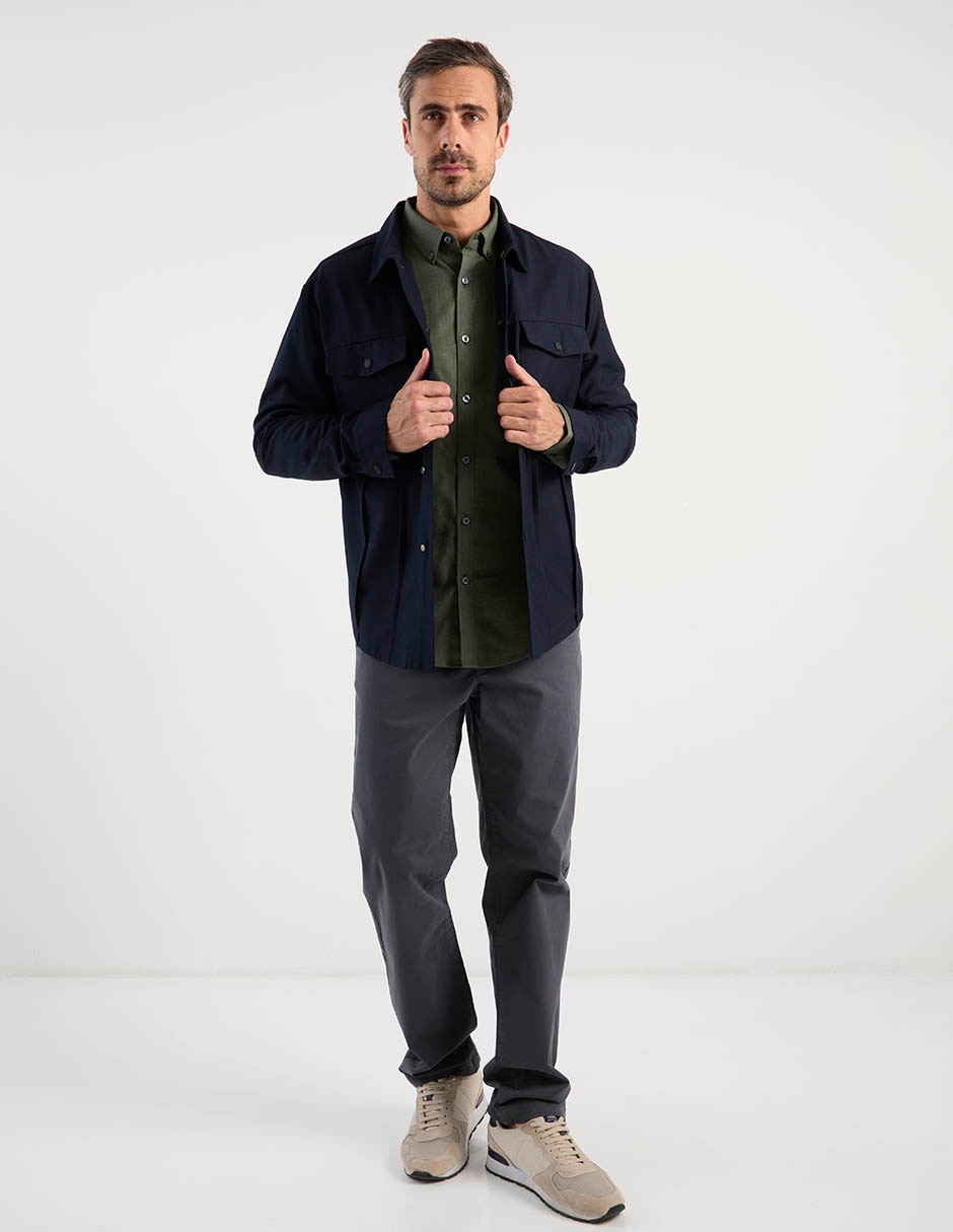 Sobrecamisa casual manga larga para hombre 3
