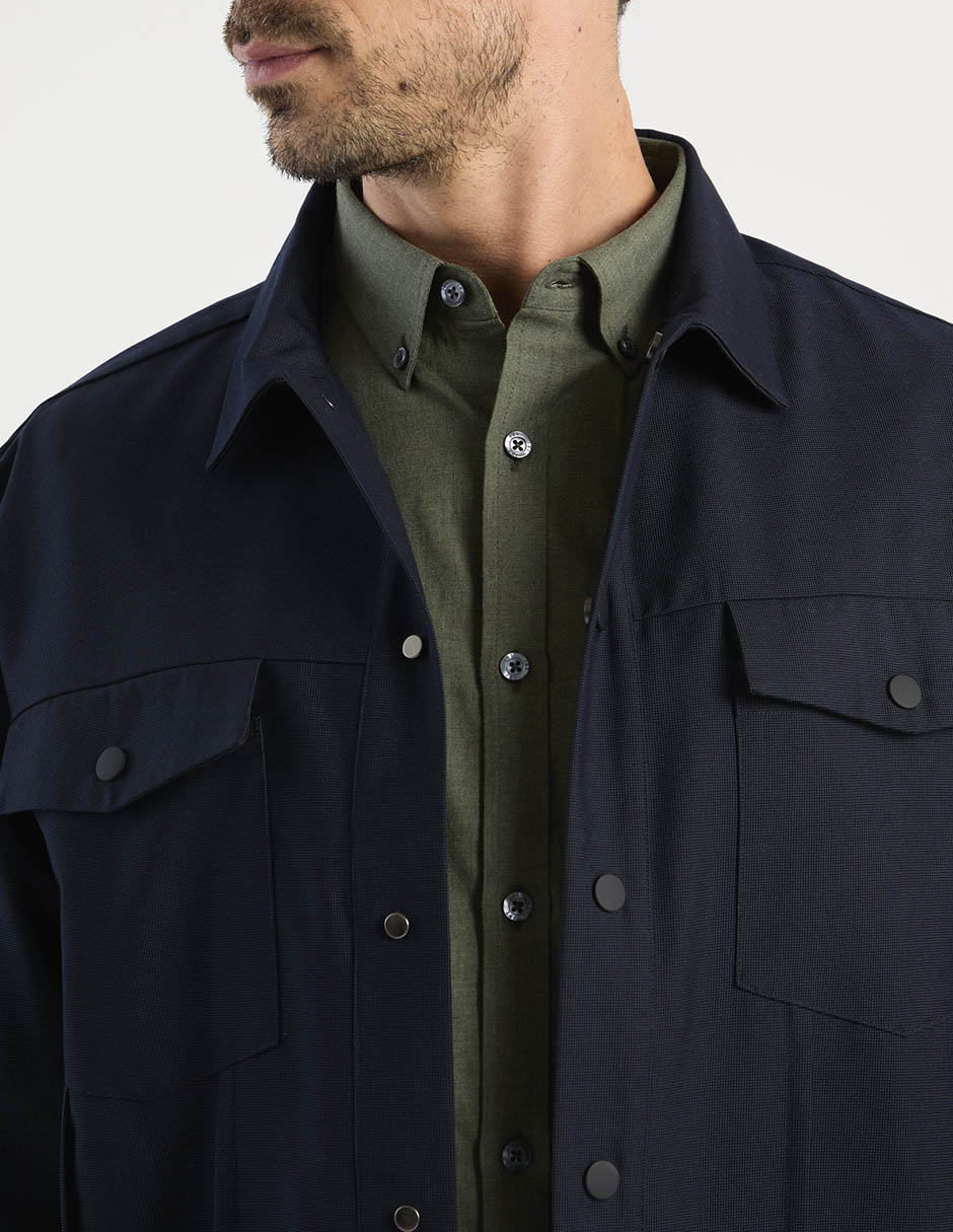 Sobrecamisa casual manga larga para hombre 4