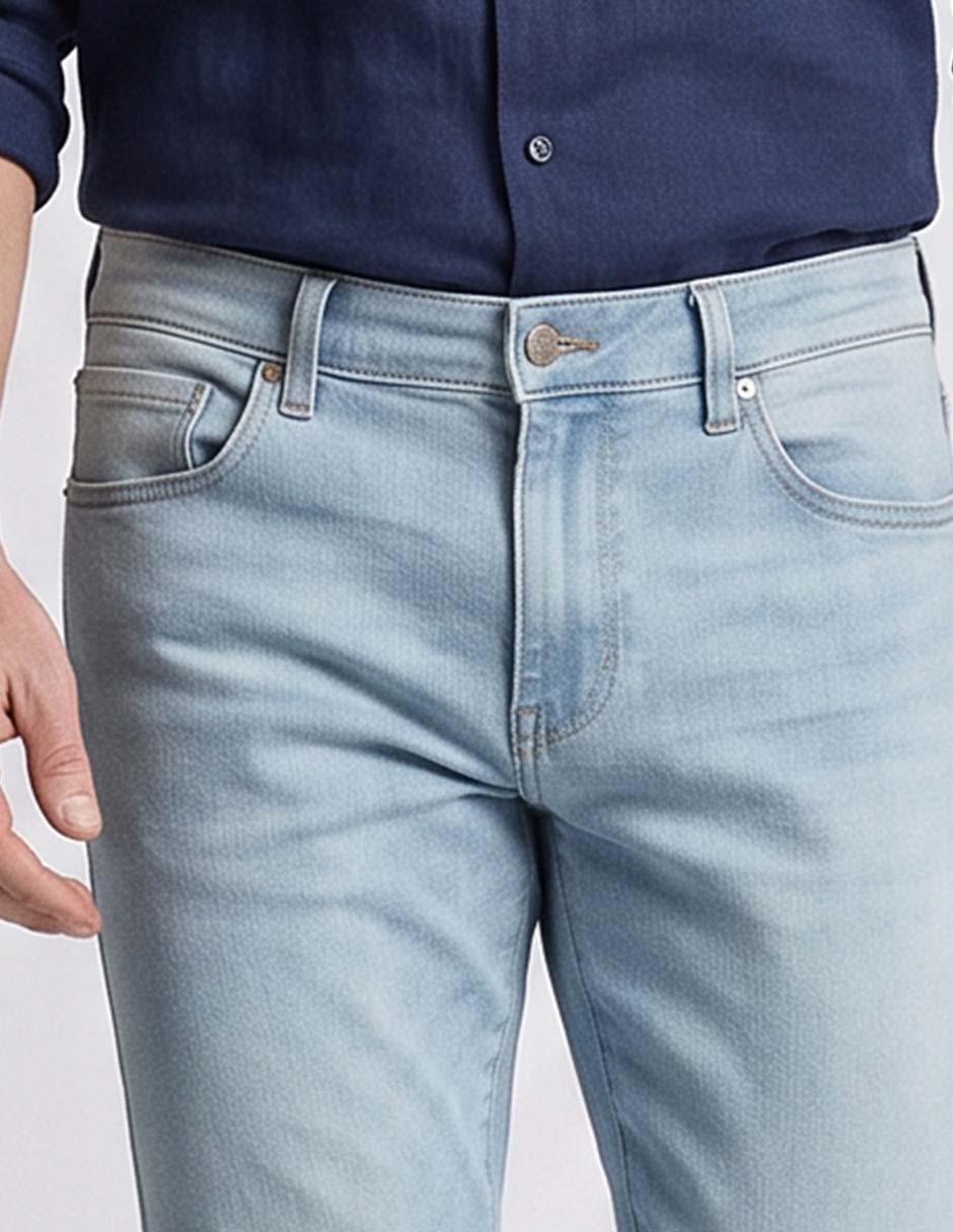Jeans slim lavado claro para hombre 2