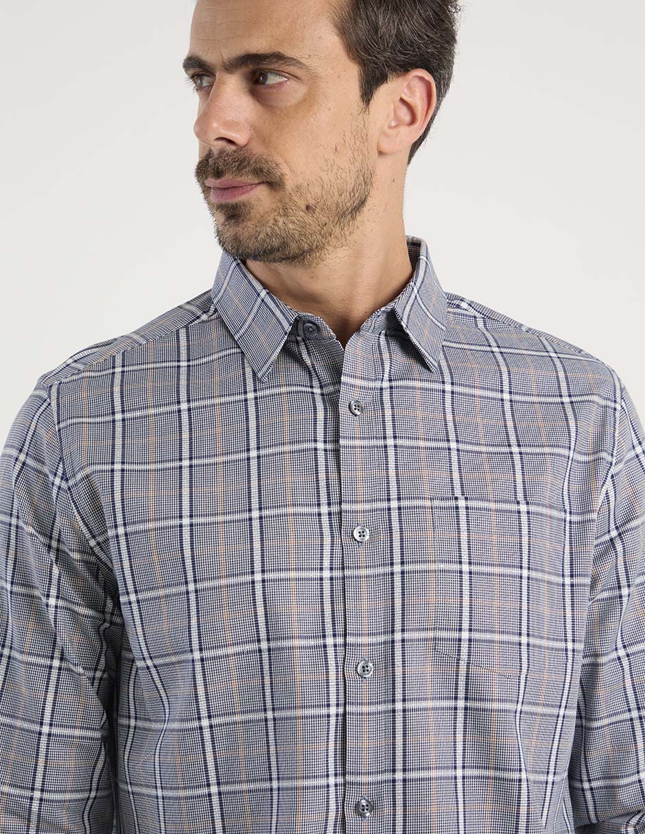 Camisa casual manga larga para hombre 4