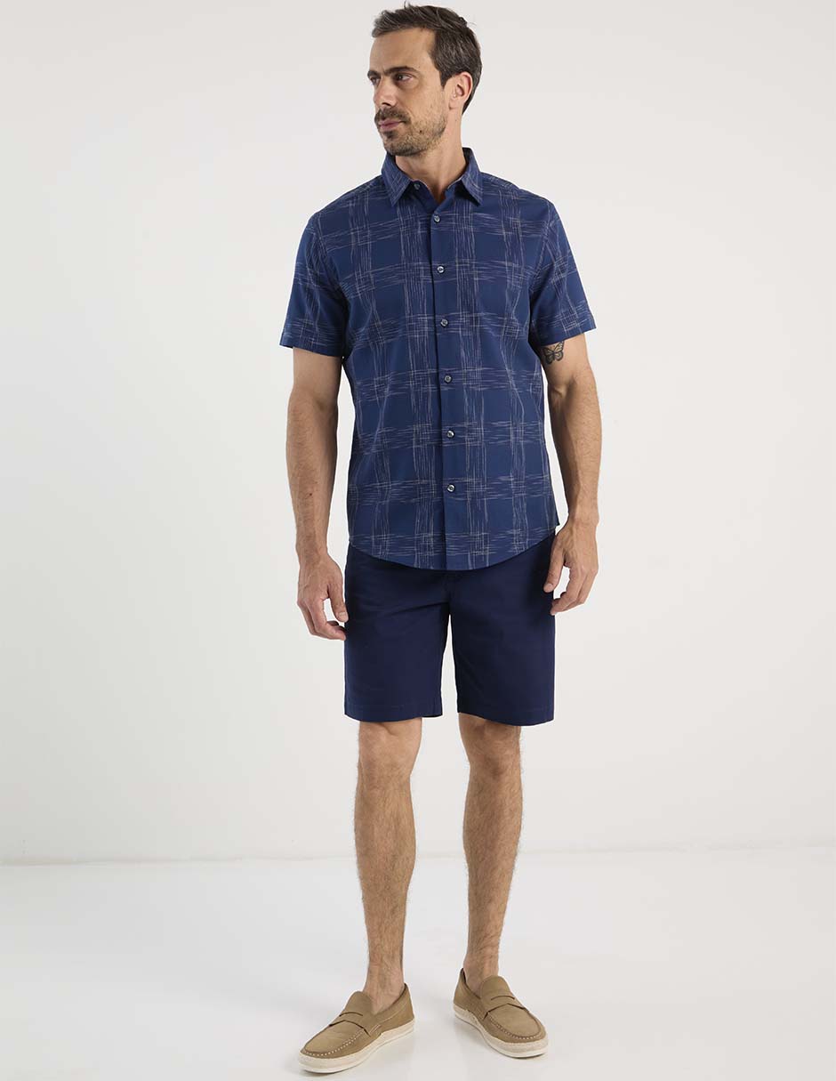 Camisa casual de algodón manga corta para hombre 5