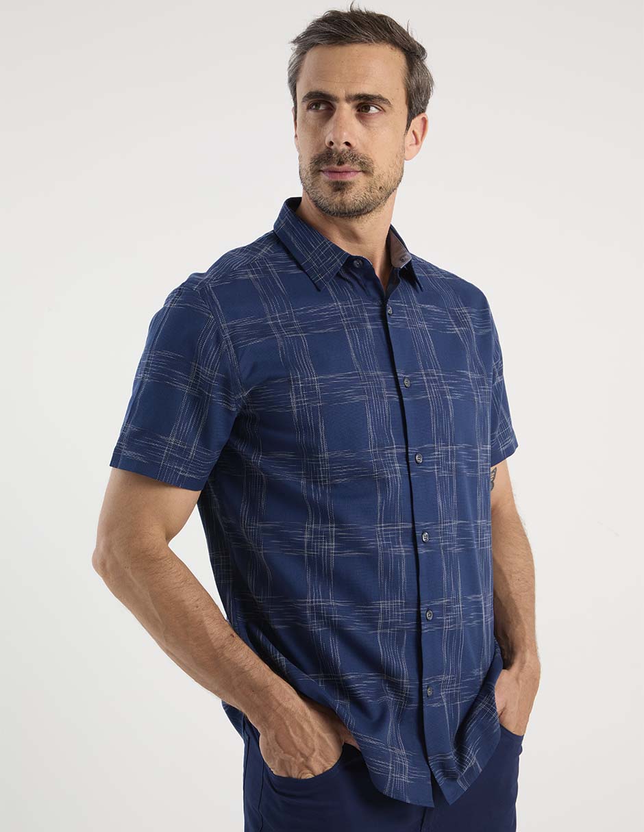 Camisa de algodón manga corta para hombre