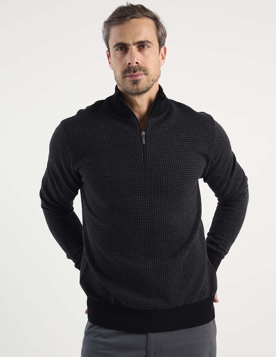 Suéter cuello con cierre para hombre