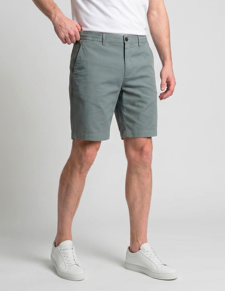 Bermuda de gabardina para hombre