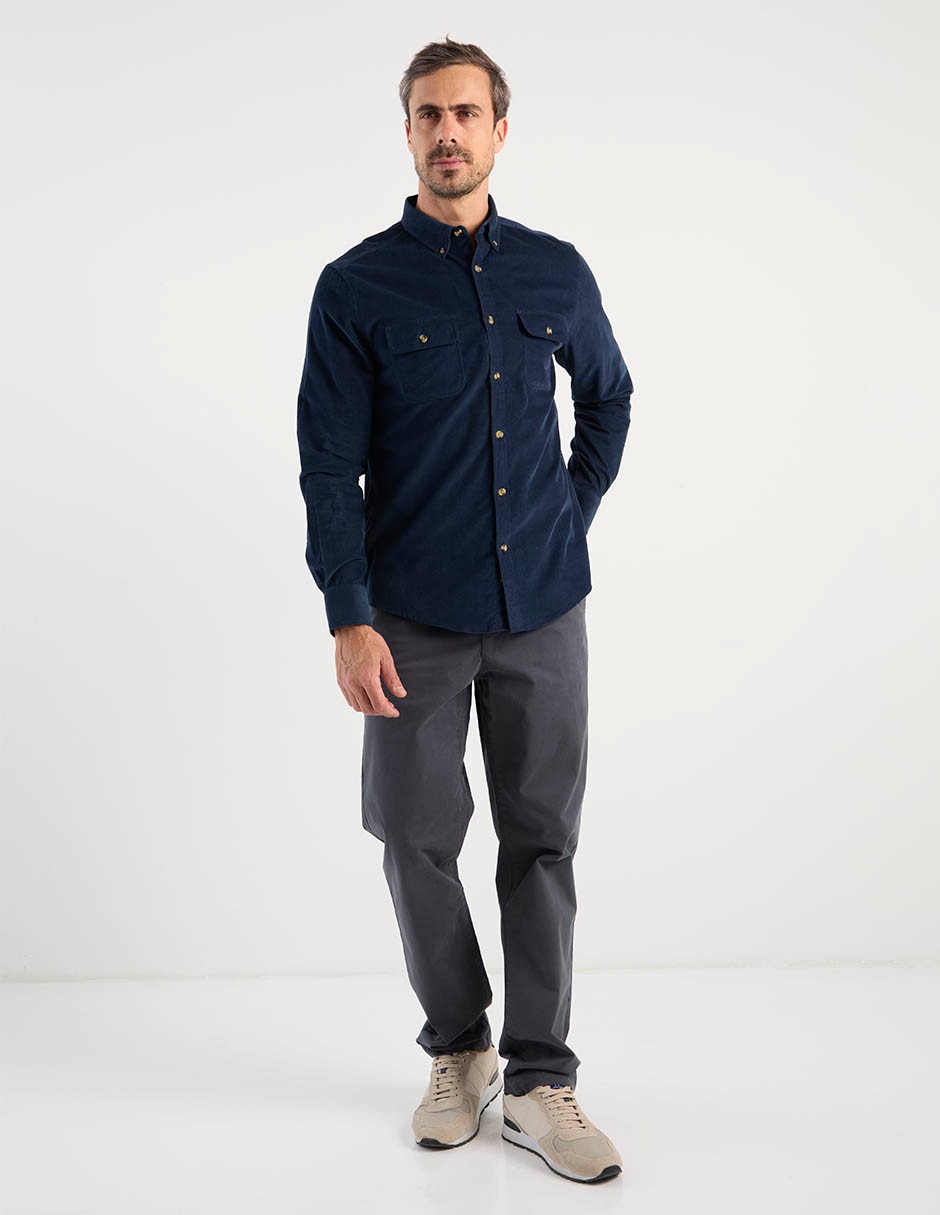 Camisa casual manga larga para hombre 4