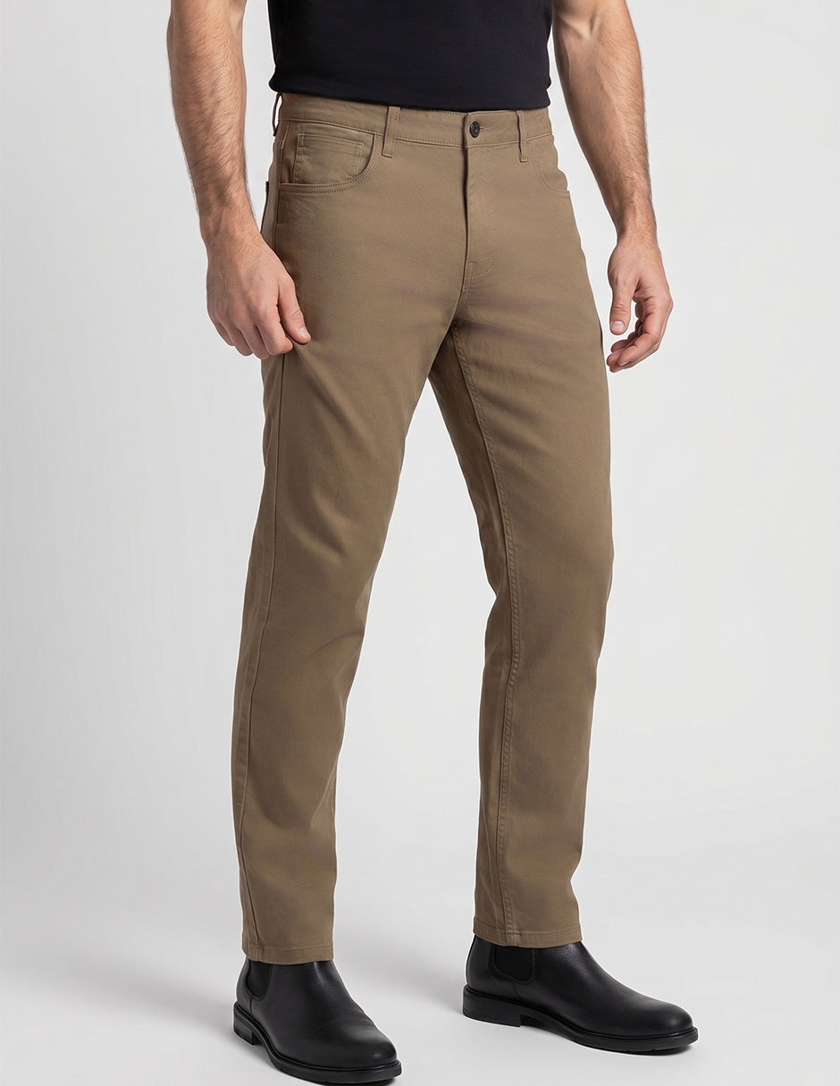 Pantalón regular de algodón para hombre