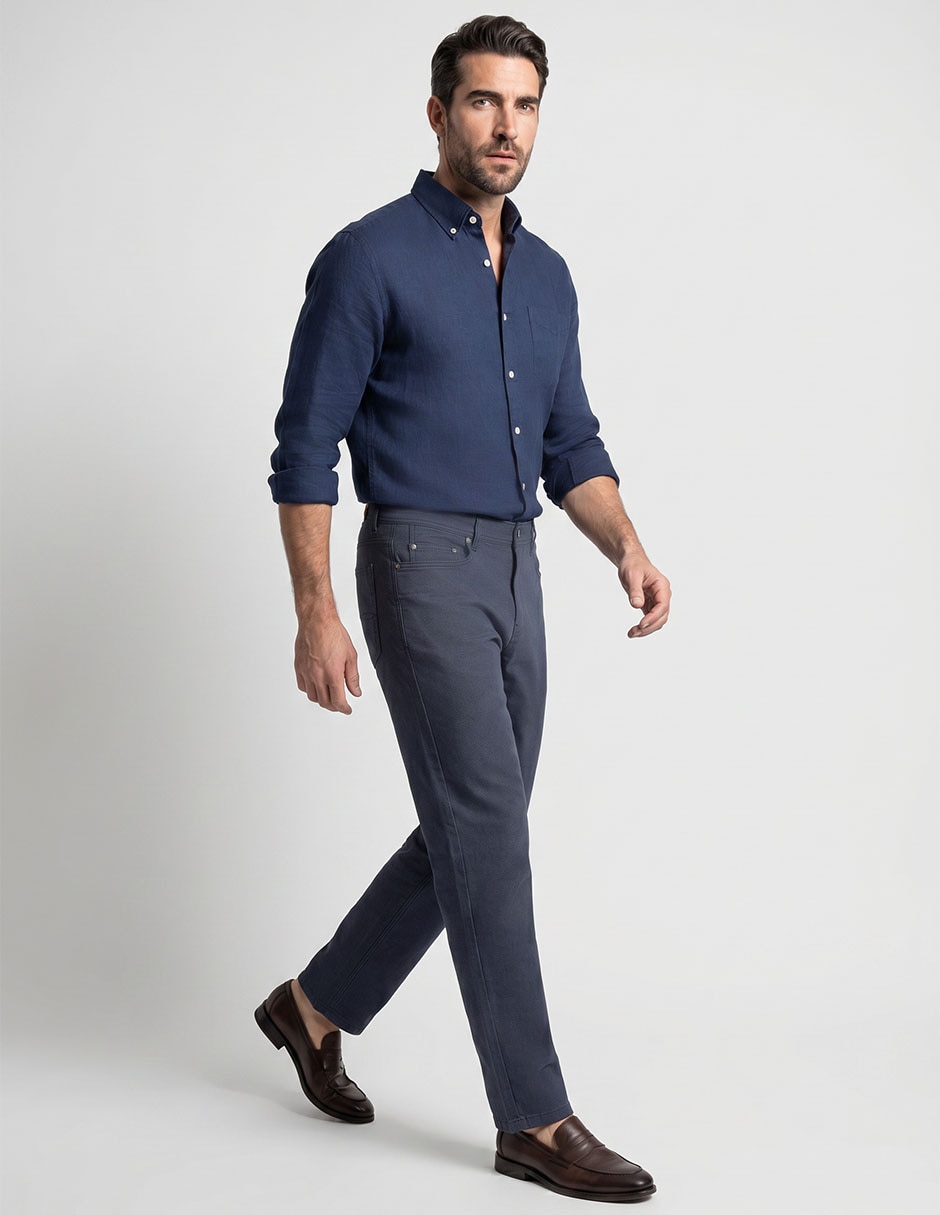 Pantalón regular de algodón para hombre Pantalón regular de algodón para hombre