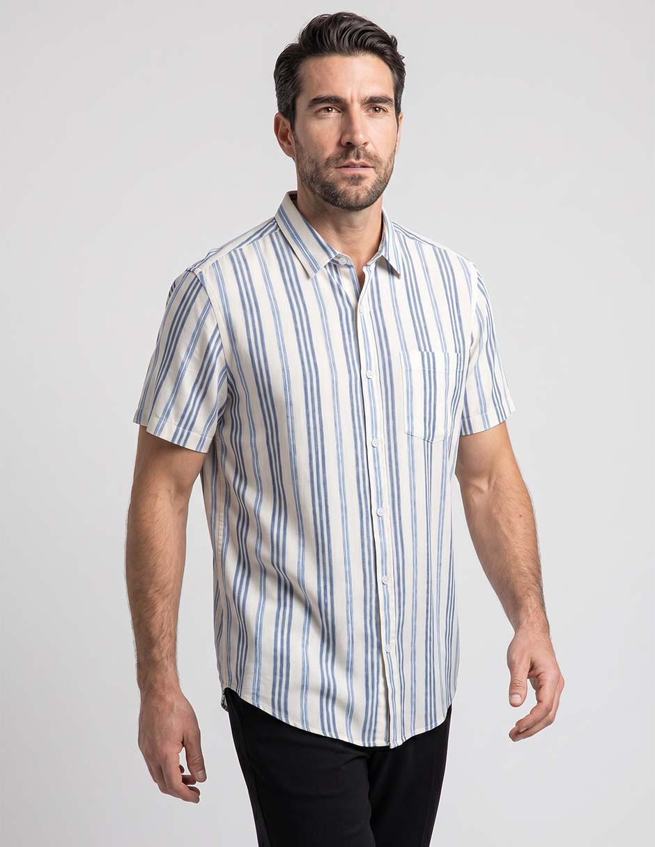 Camisa casual de algodón manga corta para hombre Camisa casual de algodón manga corta para hombre