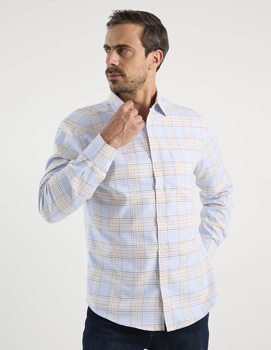 Camisa casual manga larga para hombre 2