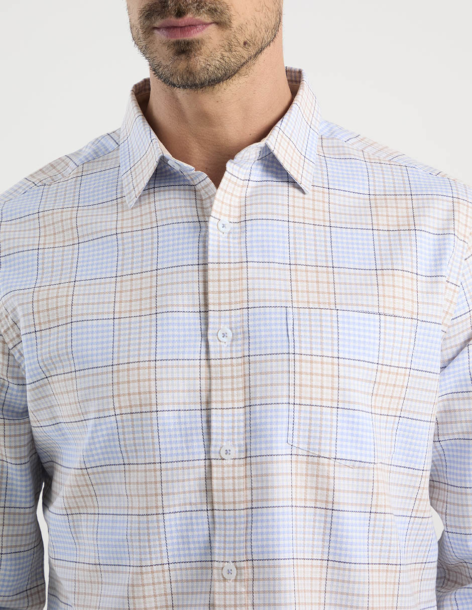 Camisa casual manga larga para hombre 4