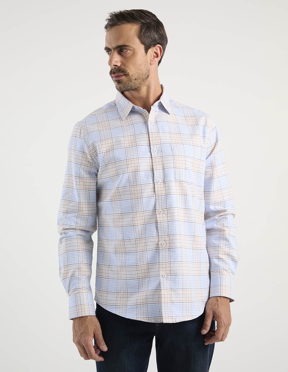 Camisa casual manga larga para hombre