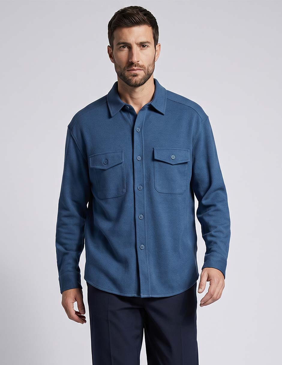 Sobrecamisa de algodón manga larga para hombre