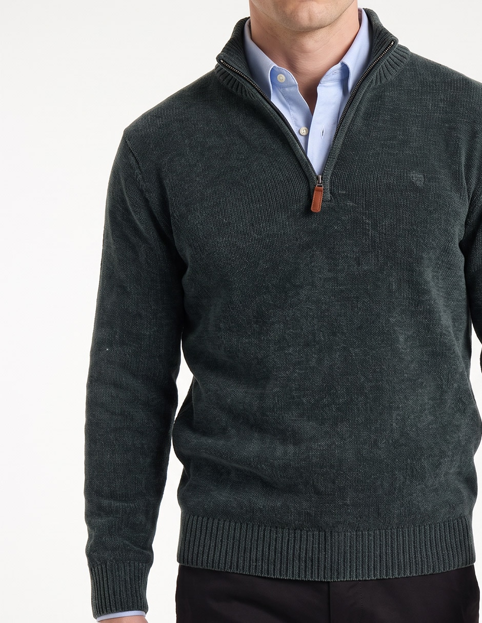 Suéter cuello con cierre para hombre 4
