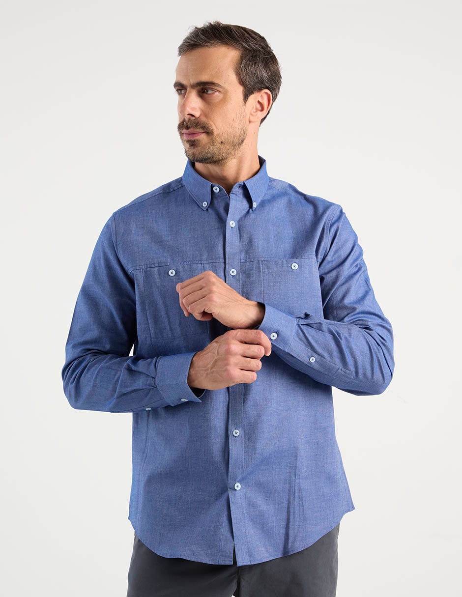 Camisa casual manga larga para hombre
