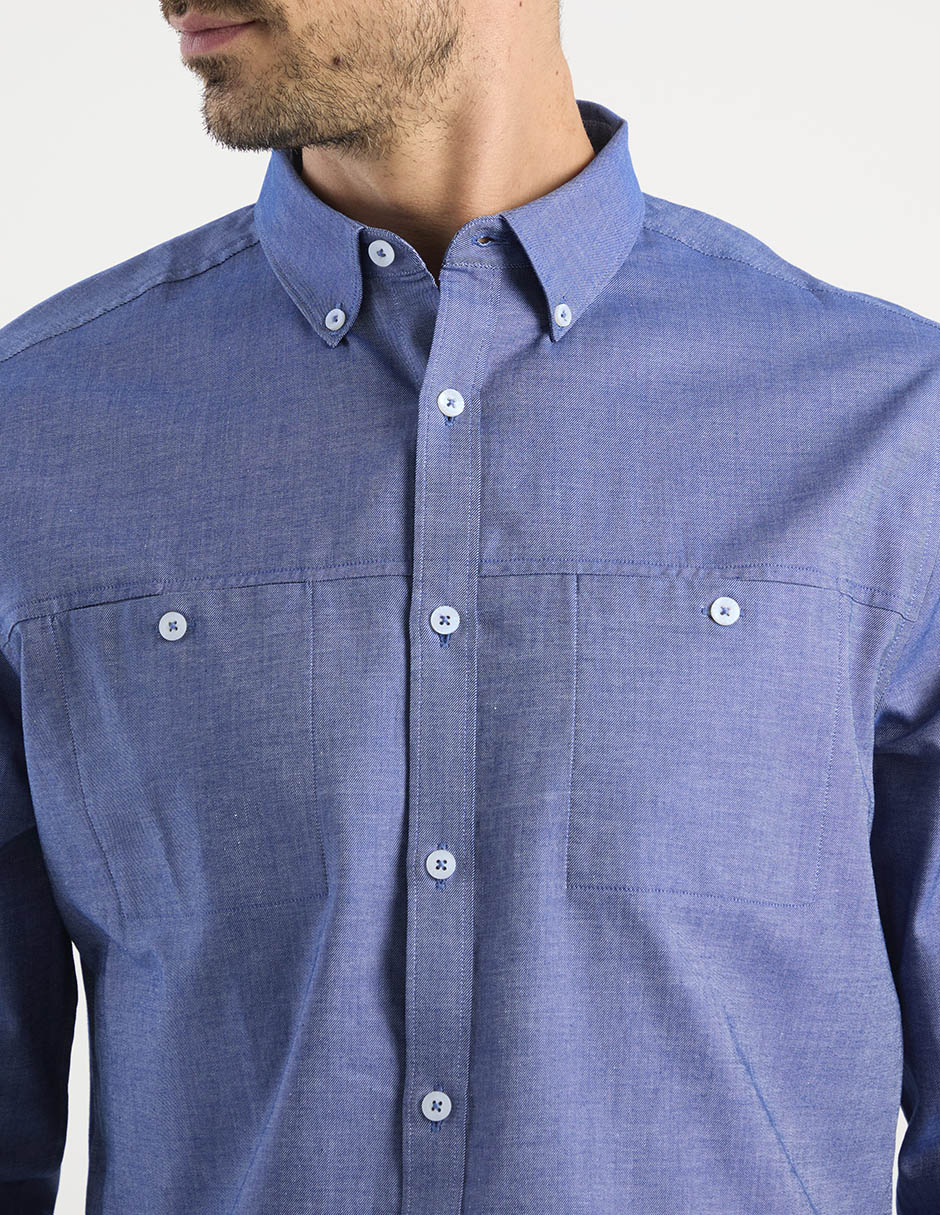 Camisa casual manga larga para hombre