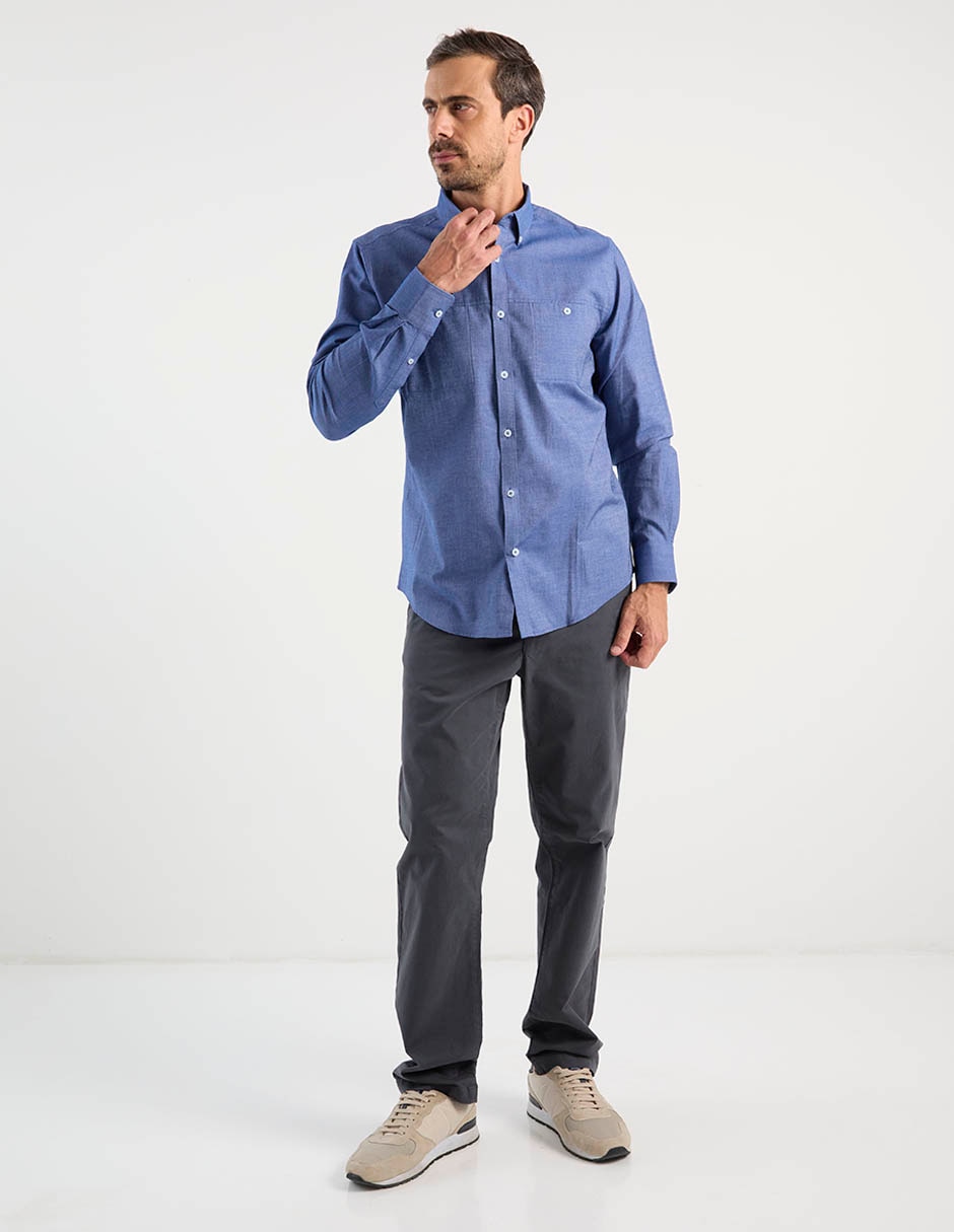 Camisa casual manga larga para hombre 3