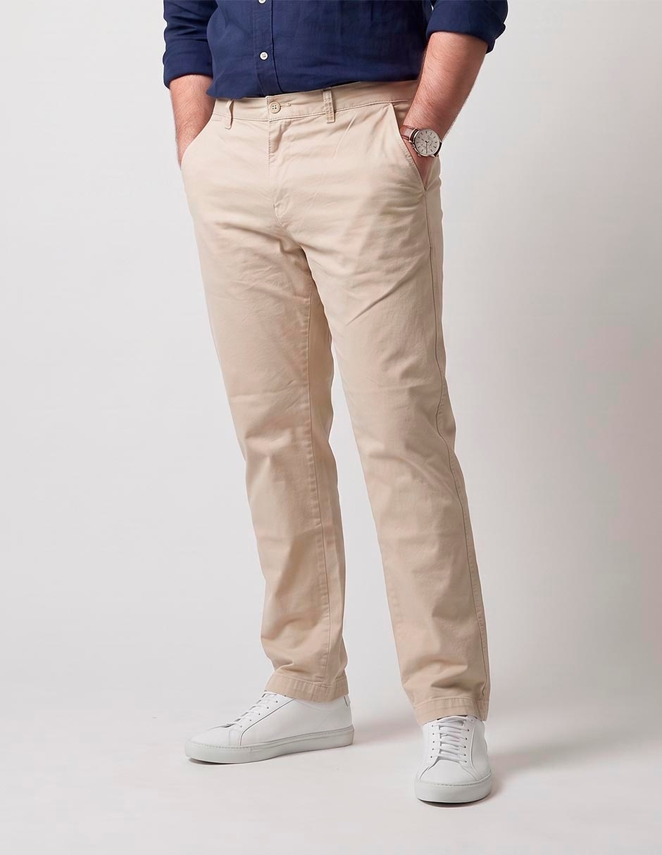 Pantalón casual chino regular de algodón para hombre Pantalón casual chino regular de algodón para hombre