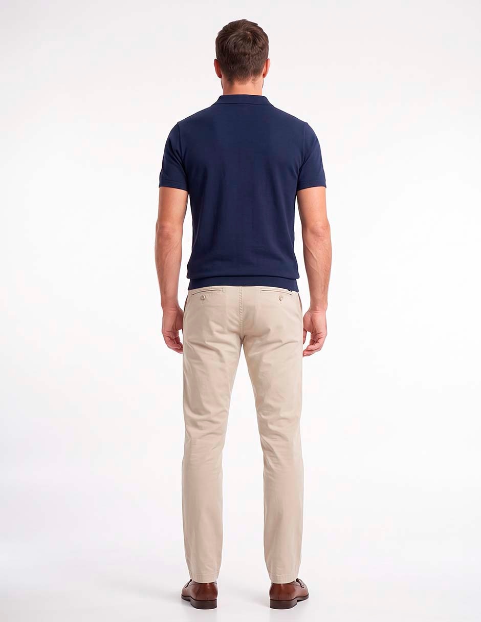 Pantalón chino regular de algodón para hombre 2