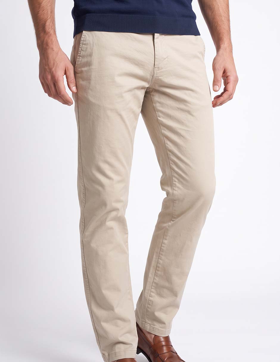 Pantalón chino regular de algodón para hombre 3