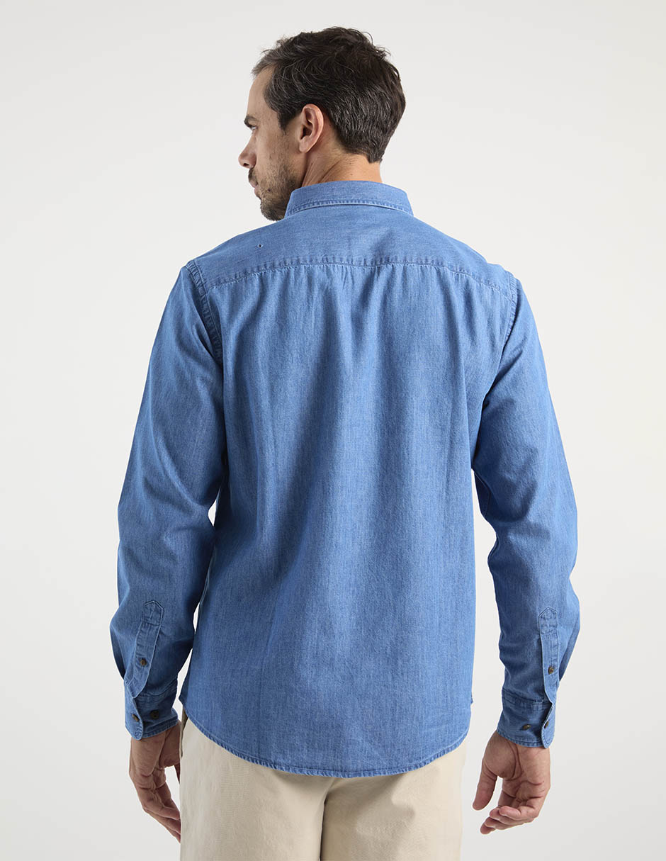 Camisa casual manga larga para hombre 4