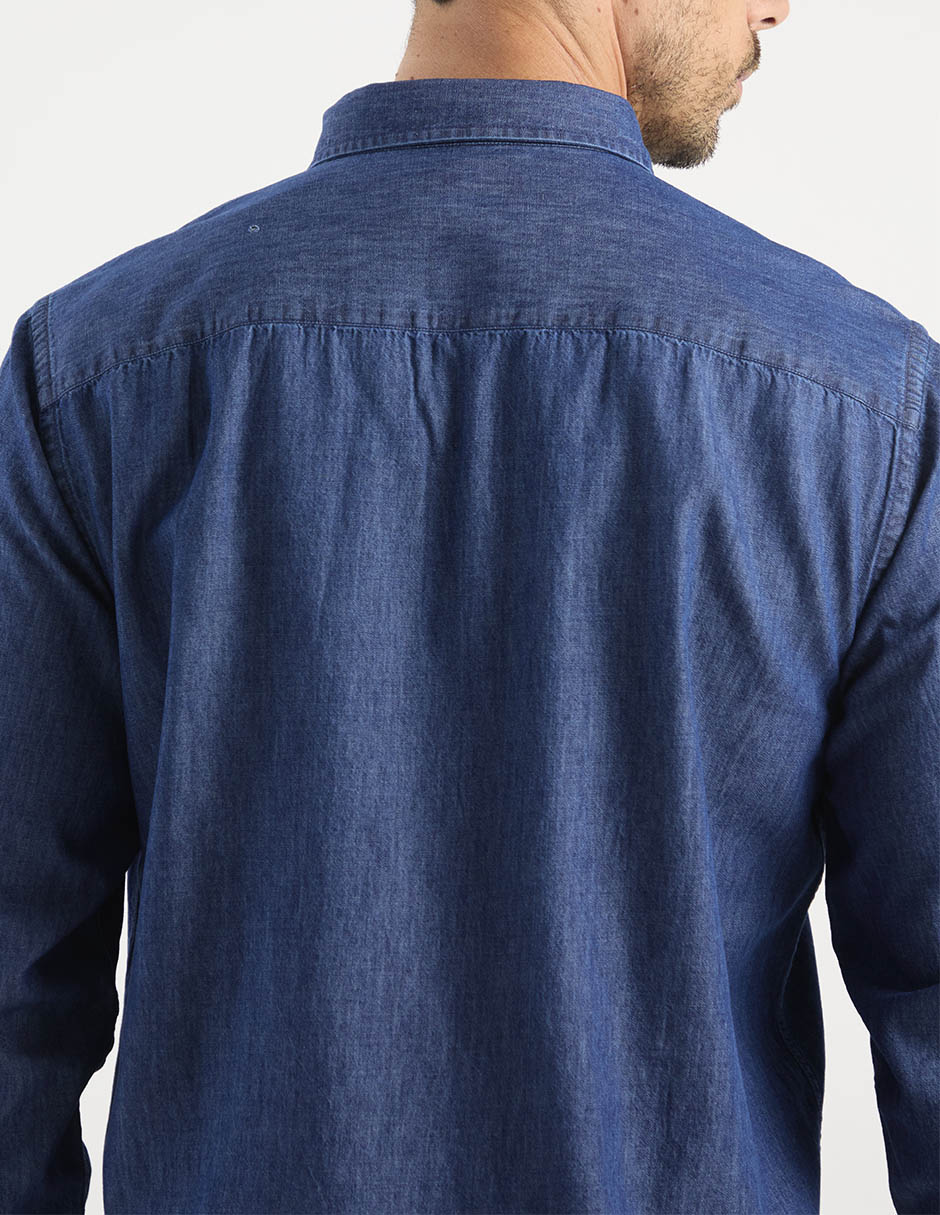 Camisa casual manga larga para hombre 6