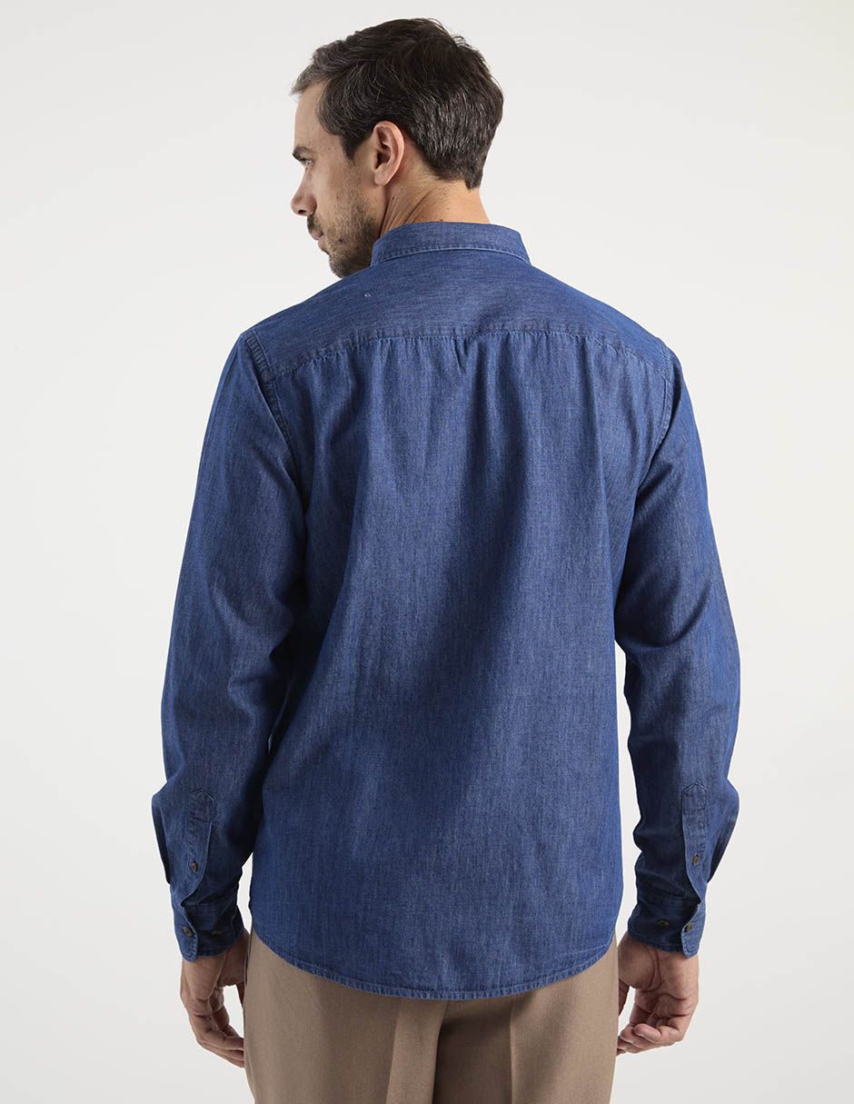 Camisa casual manga larga para hombre 7