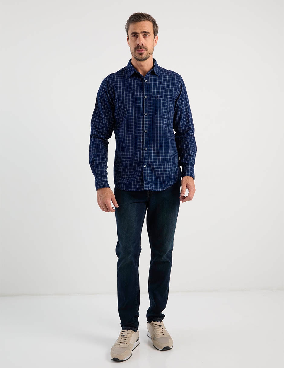 Camisa de algodón manga larga para hombre