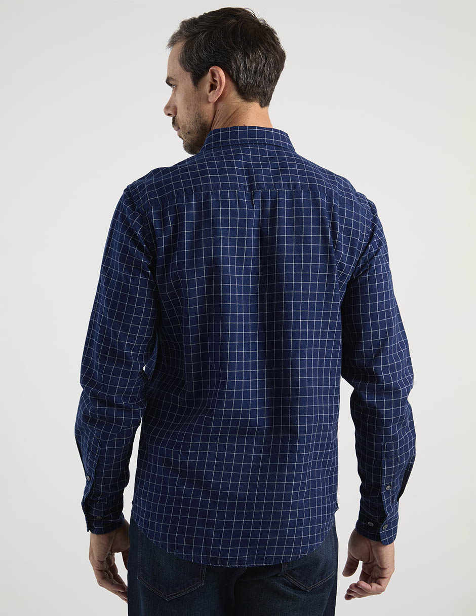 Camisa casual de algodón manga larga para hombre 6
