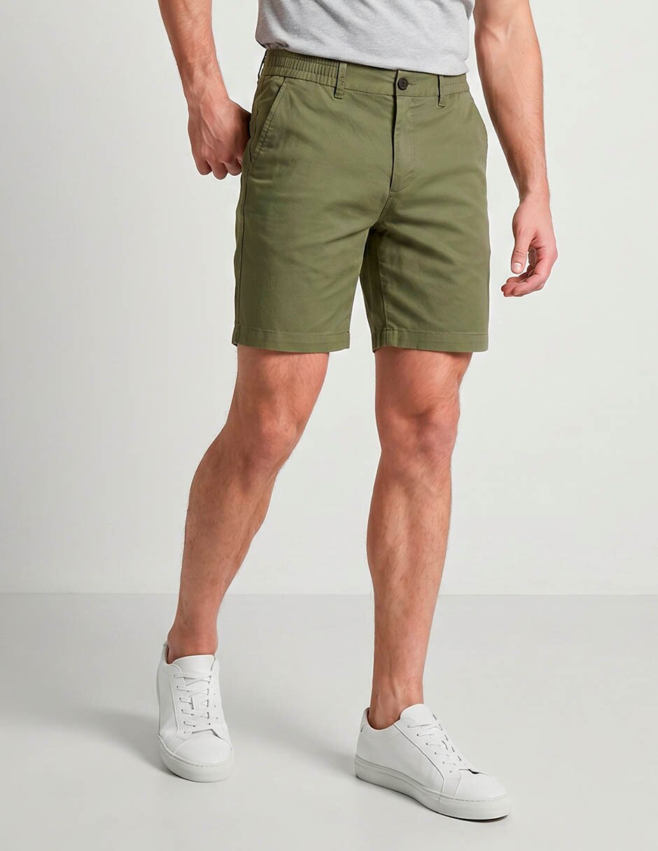Bermuda de gabardina para hombre