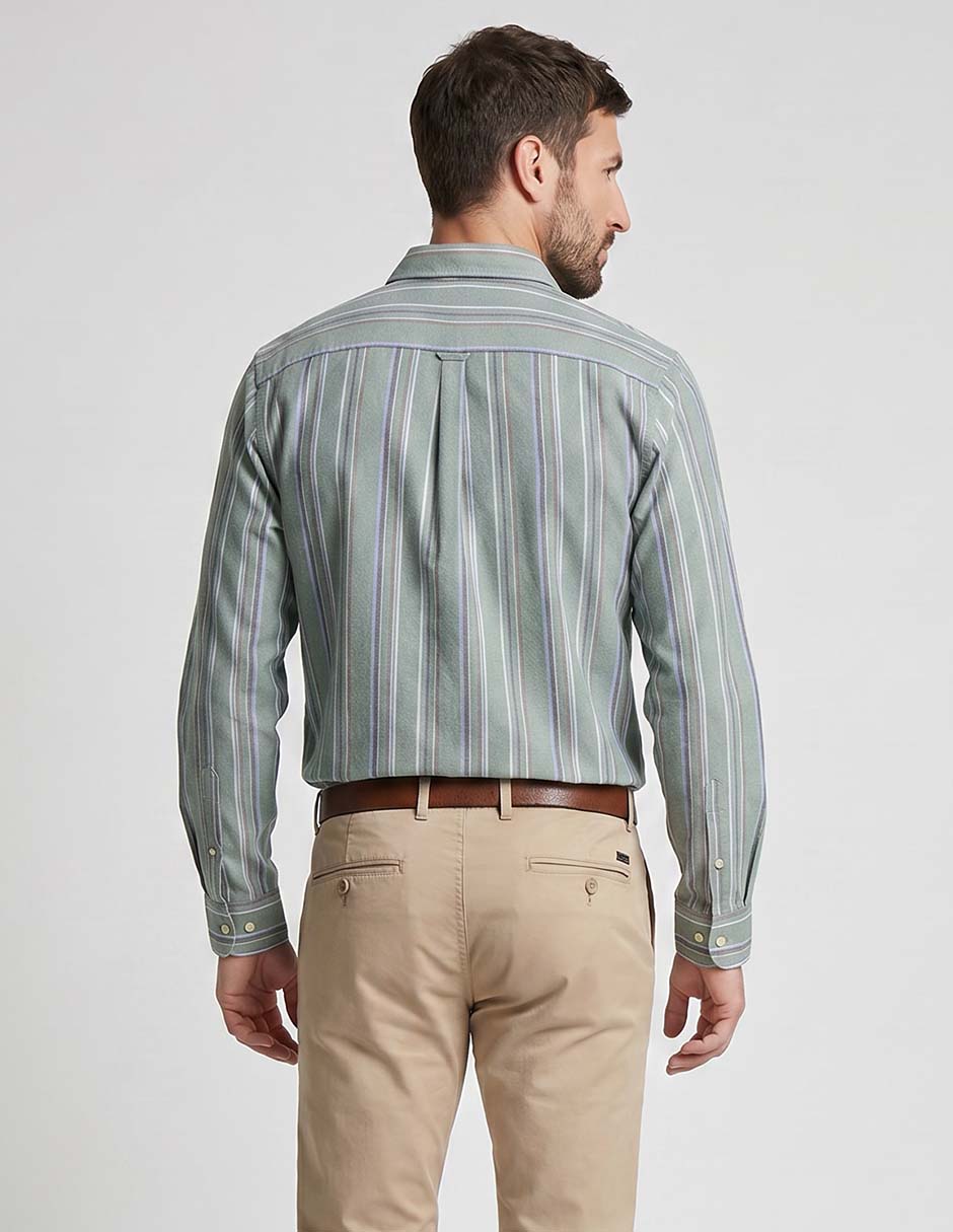Camisa casual de algodón manga larga para hombre