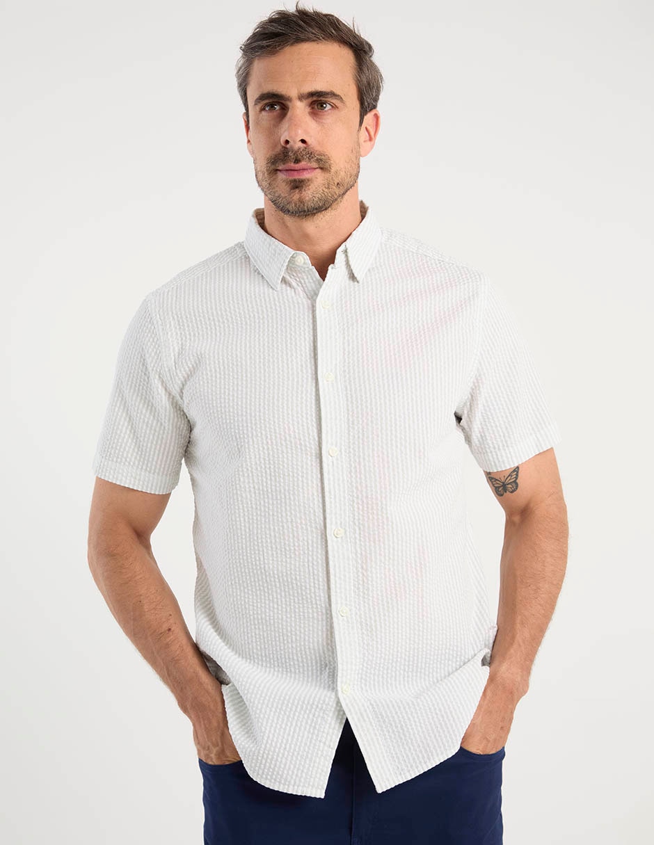 Camisa casual de algod—n manga corta para hombre Camisa casual de algod—n manga corta para hombre