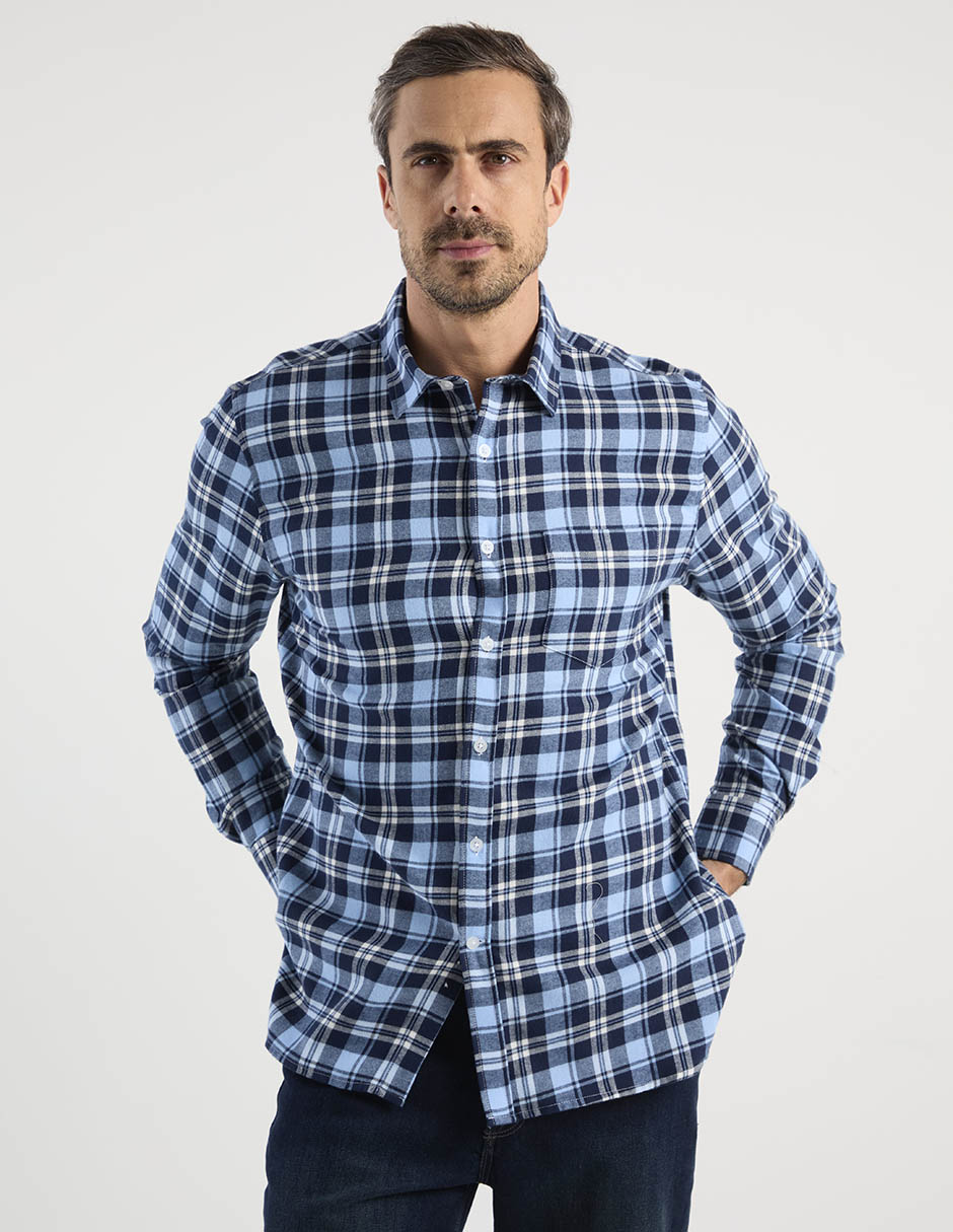 Camisa casual manga larga para hombre 1