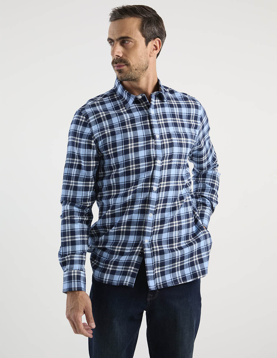 Camisa casual manga larga para hombre 2