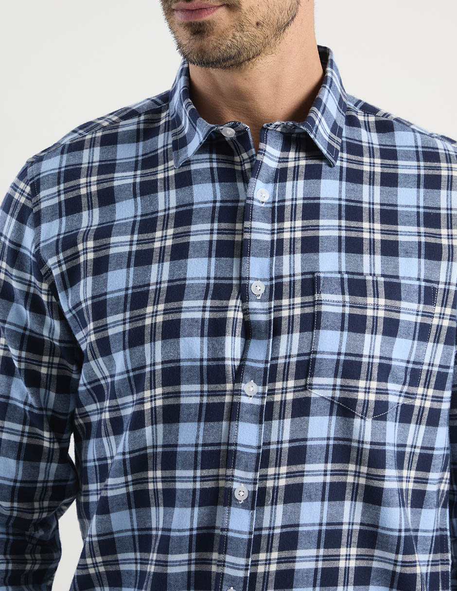 Camisa casual manga larga para hombre 4