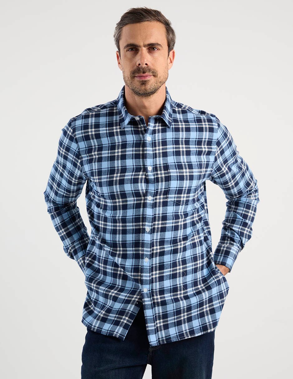Camisa casual manga larga para hombre