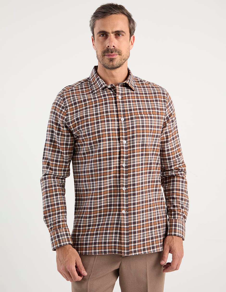 Camisa casual manga larga para hombre