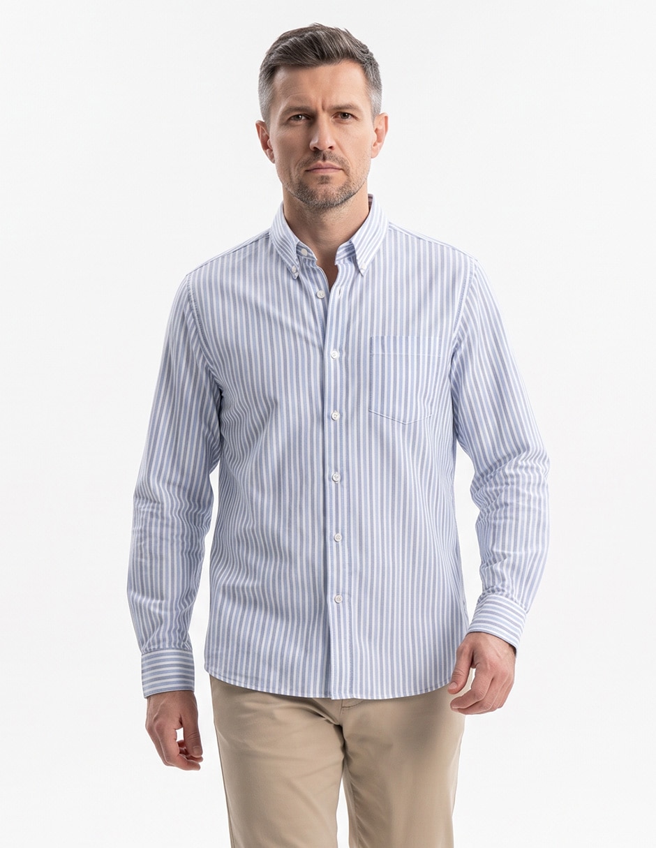 Camisa casual de algodón manga larga para hombre Camisa casual de algodón manga larga para hombre