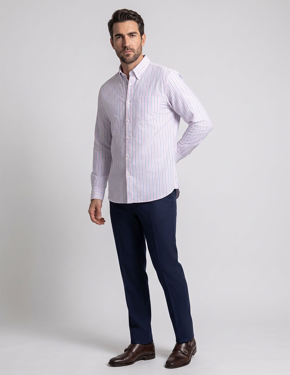 Camisa casual de algodón manga larga para hombre