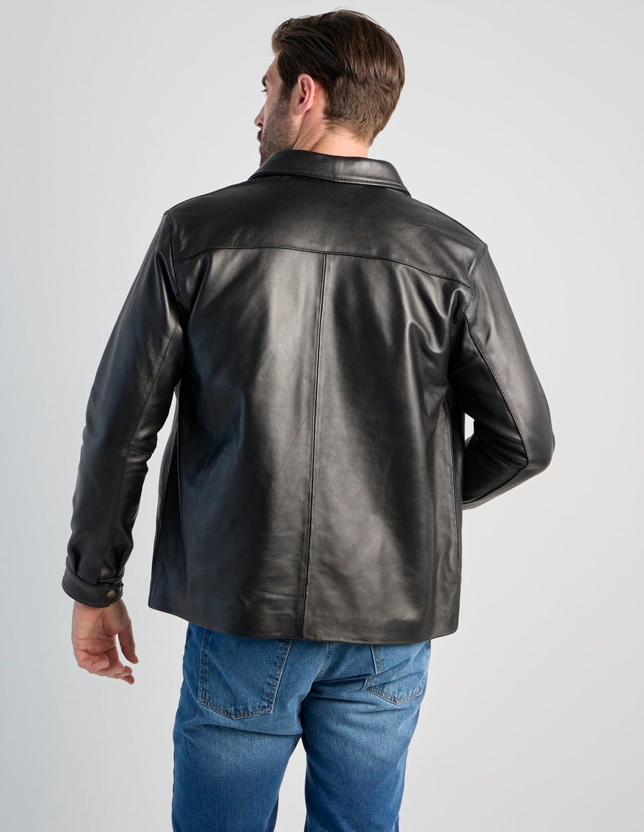 Chamarra casual de piel bovino para hombre 2