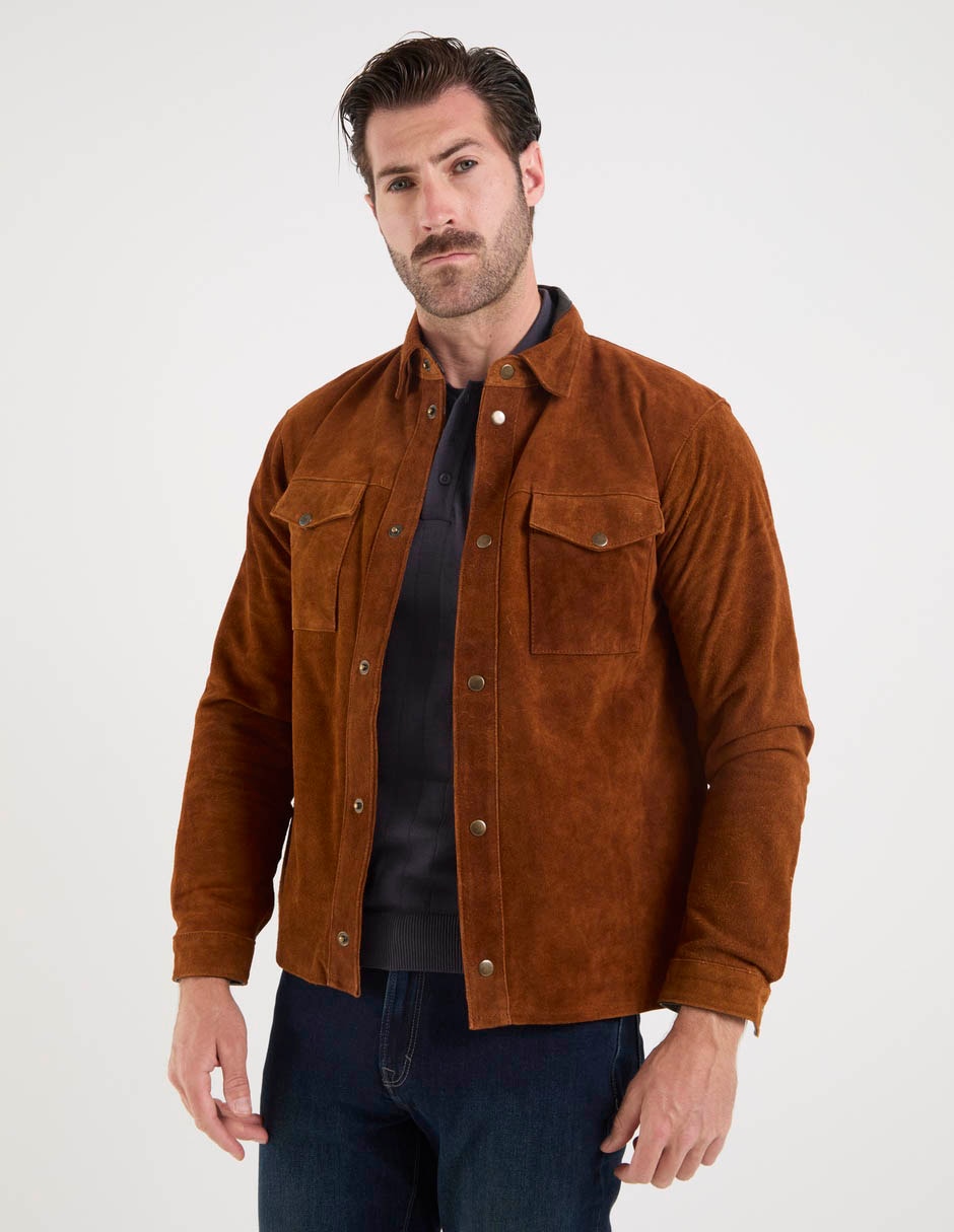 Chamarra casual de gamuza para hombre Chamarra casual de gamuza para hombre