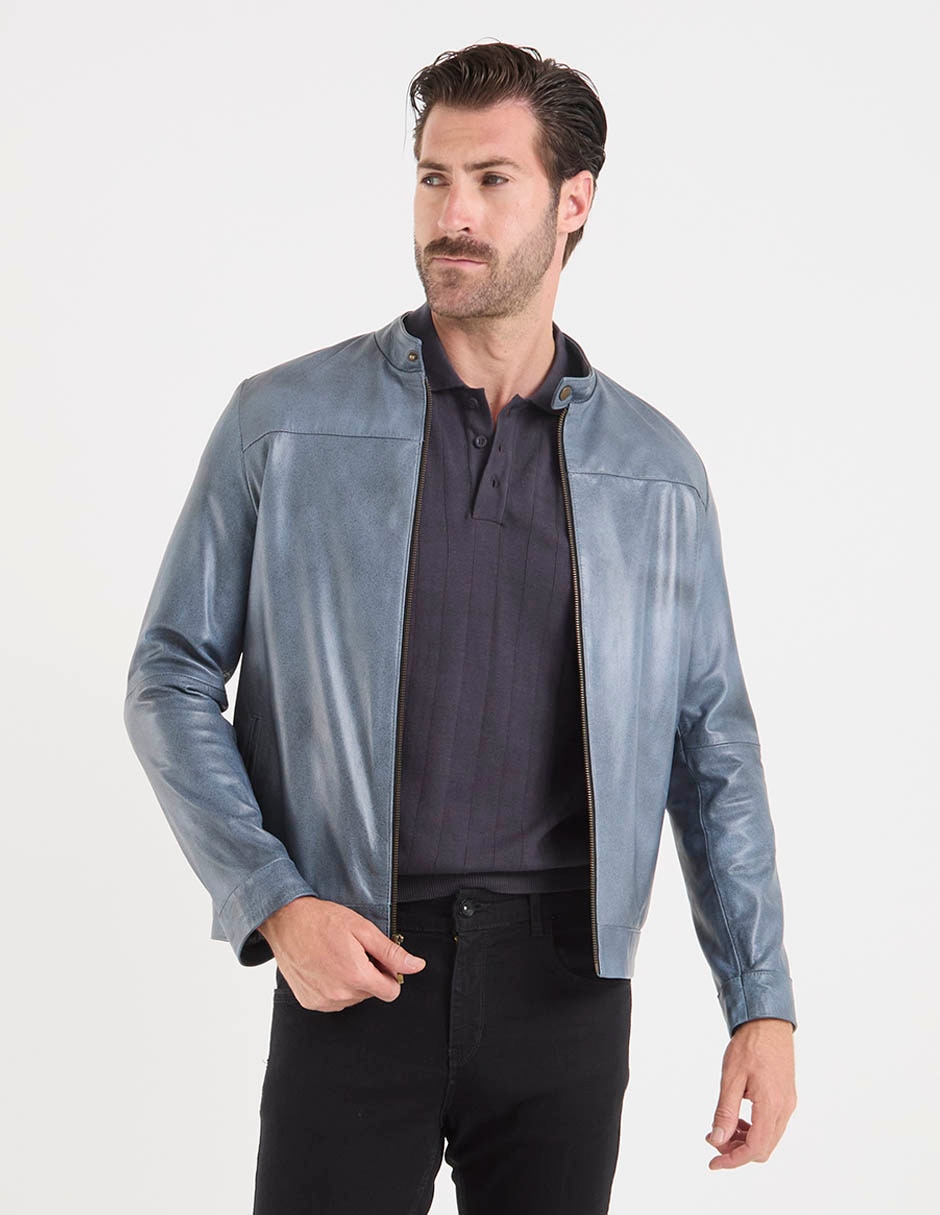 Chamarra casual Jbe de piel para hombre
