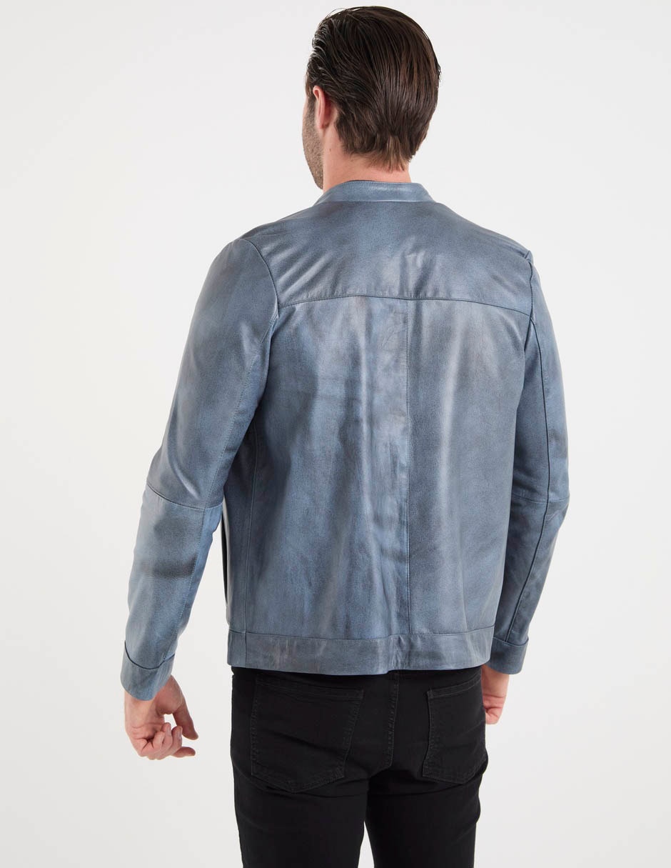Chamarra casual Jbe de piel para hombre