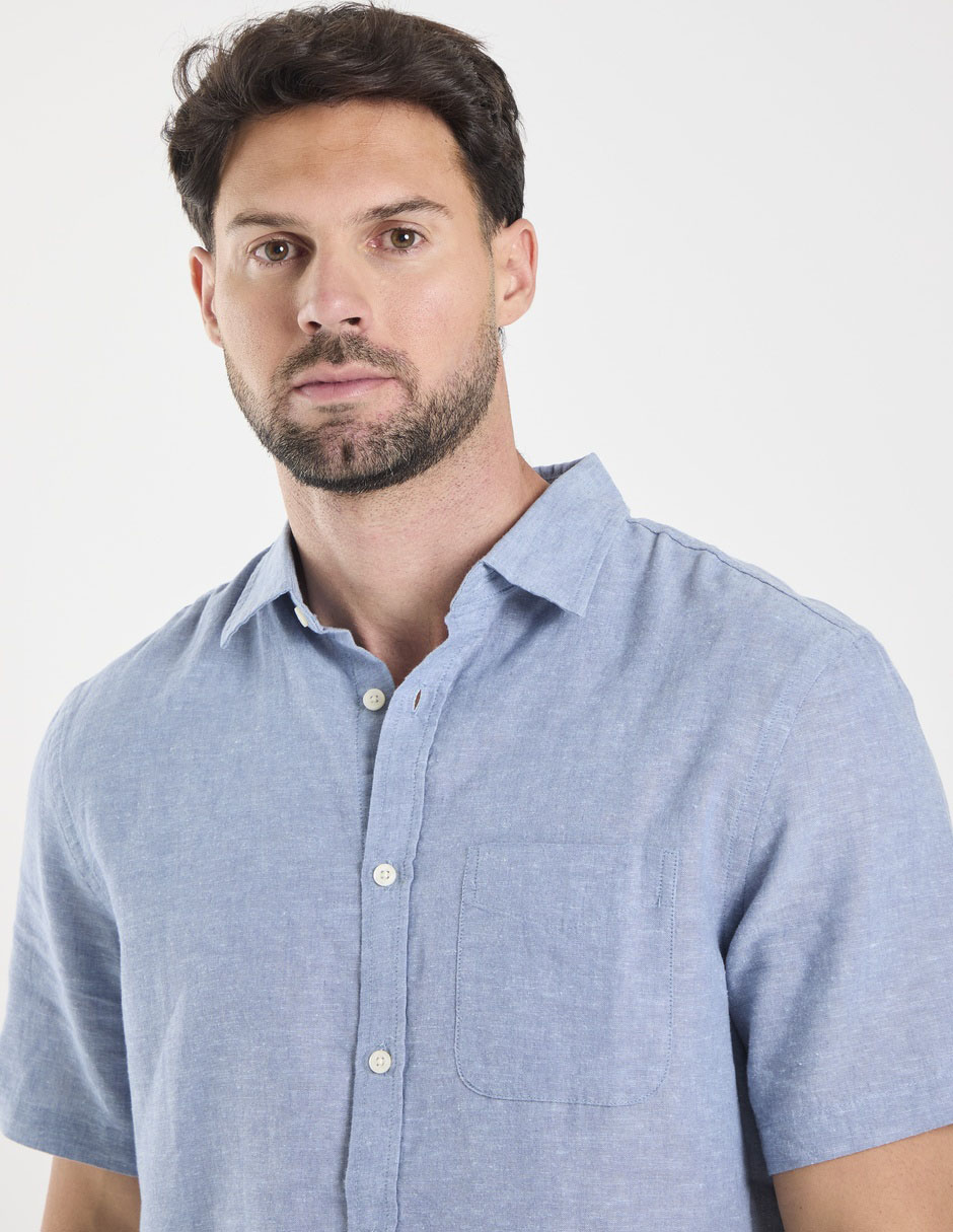 Camisa casual de algodón manga corta para hombre 3