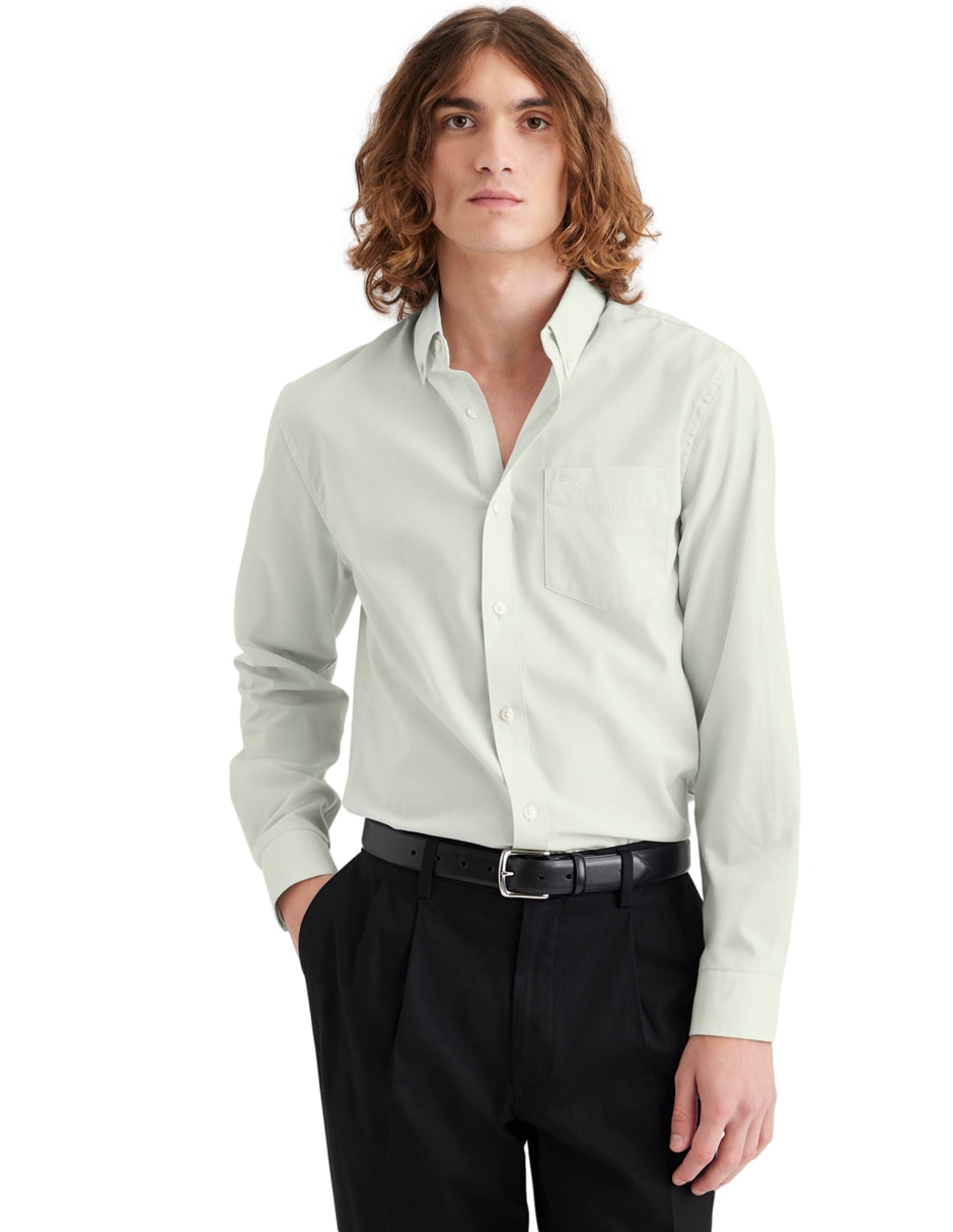 Camisa casual de algodón manga larga para hombre Camisa casual de algodón manga larga para hombre