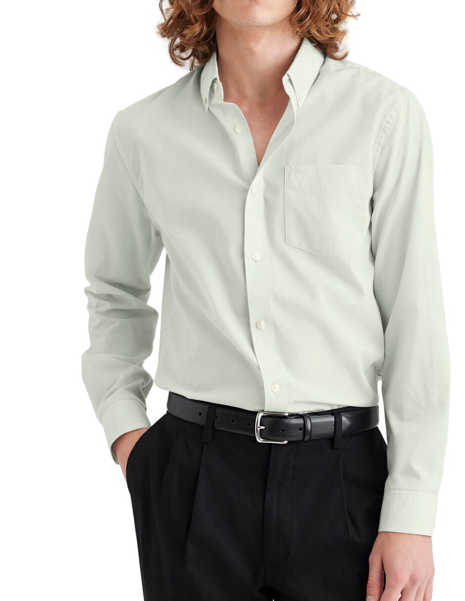 Camisa casual Dockers de algodón manga larga para hombre