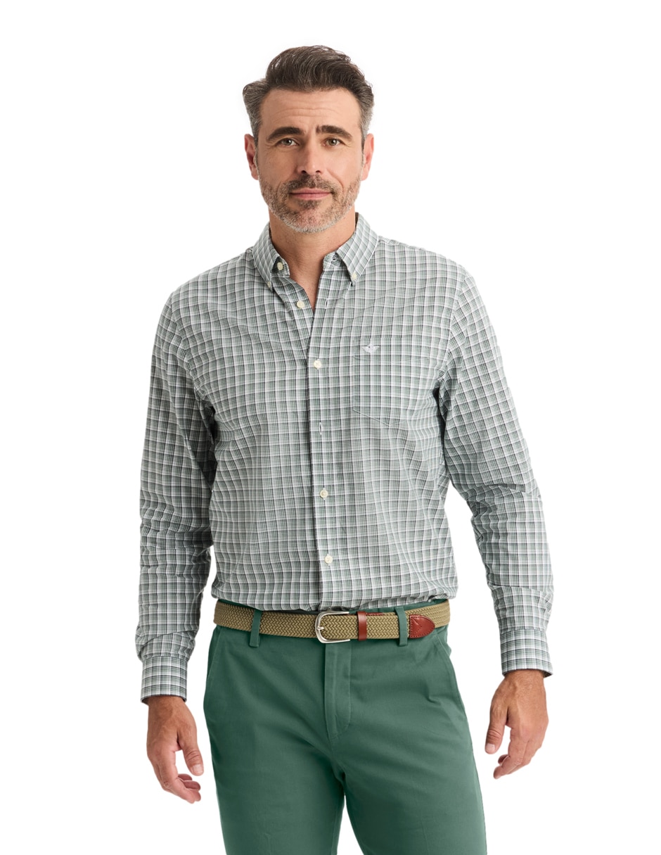 Camisa casual de algodón manga larga para hombre Camisa casual de algodón manga larga para hombre