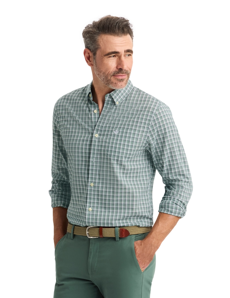 Camisa casual Dockers de algodón manga larga para hombre