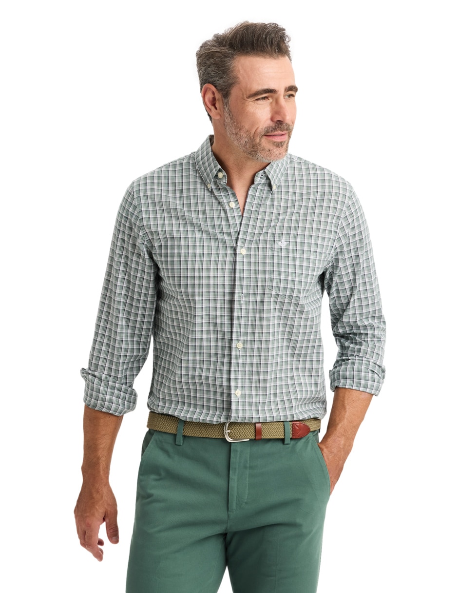 Camisa casual Dockers de algodón manga larga para hombre