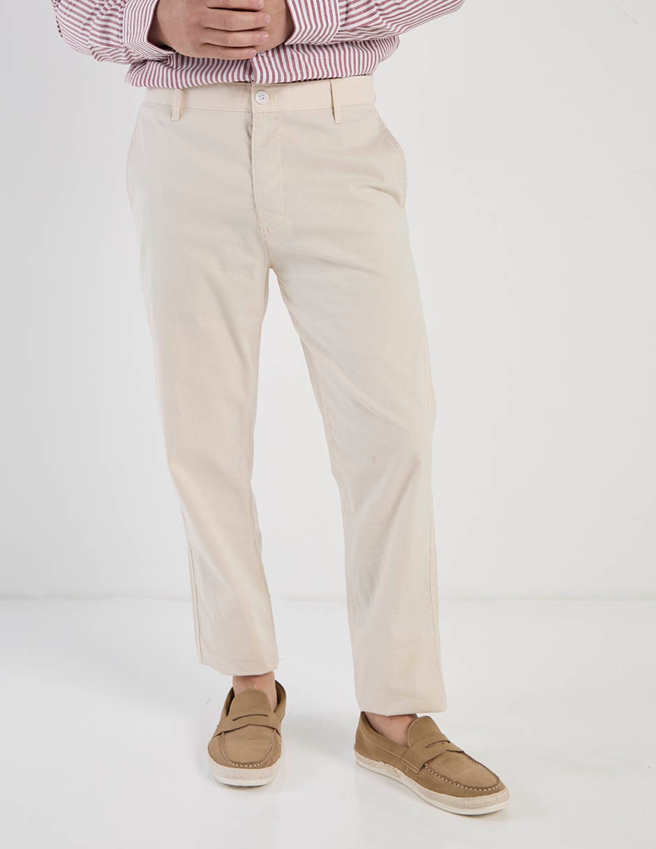 Pantalón chino slim de algodón para hombre